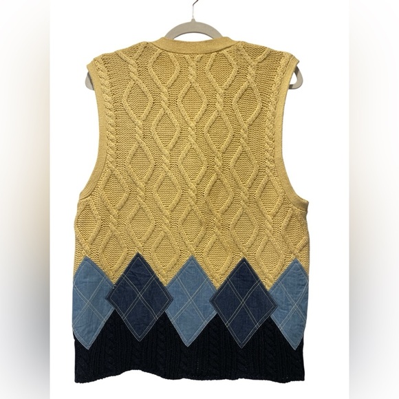 Susan Bristol Yellow and Blue Cardigan with Vintage Knit Design Size S - Picture 5 of 5